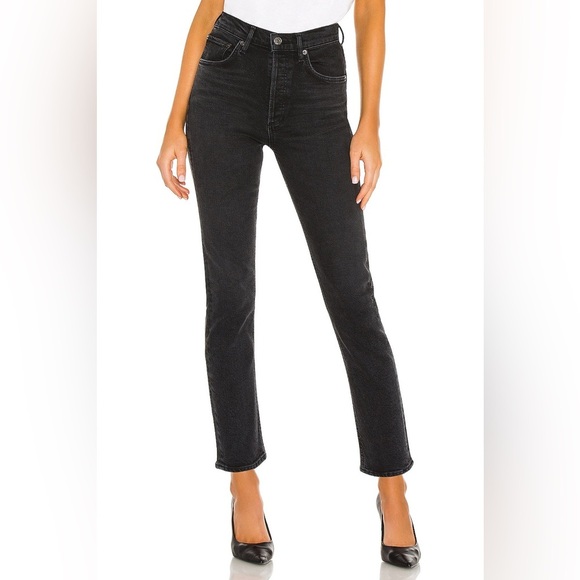 Agolde Riley High Rise Straight Crop in Panoramic Size 29 Retail $198 - Picture 1 of 12